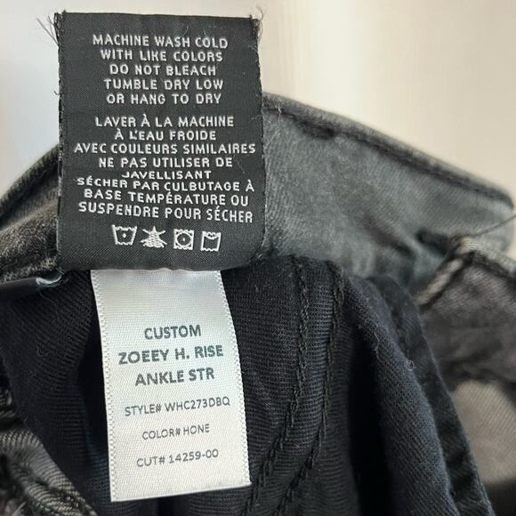 Hudson Zoeey High Rise Black Jeans Red Side Stripe Women’s Size 27 Ankle Denim - Picture 3 of 10